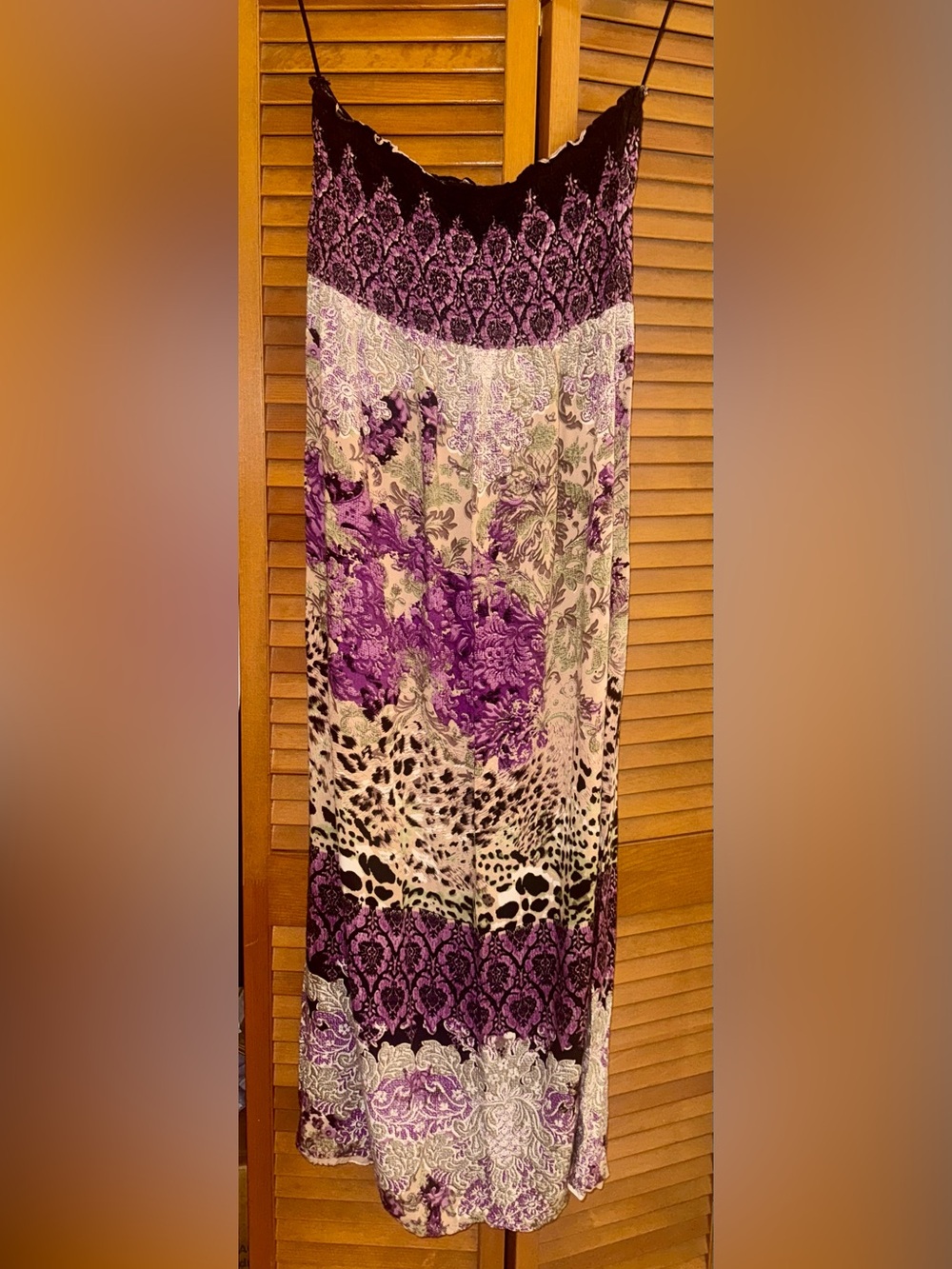 Charming Charlie Women’s Vintage Y2K Boho Maxi Dress Medium Purple Paisley